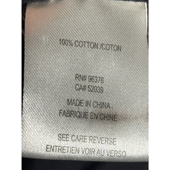 Samuel Dong Button Down Embroidered Top Size Medium Black White Smocked Bust - Picture 7 of 9